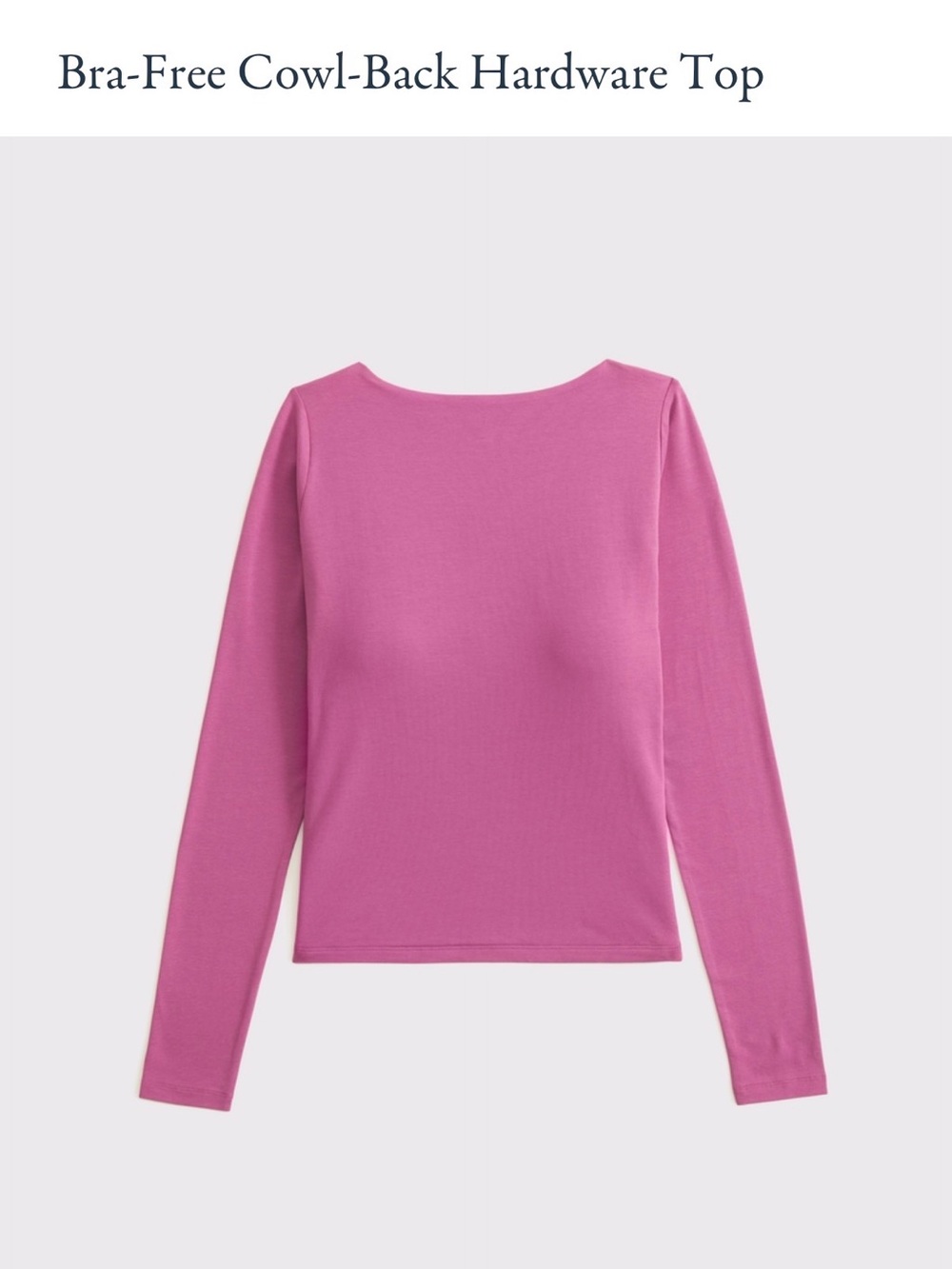 Abercrombie & Fitch Pink Long-Sleeve Cowl-Back Top